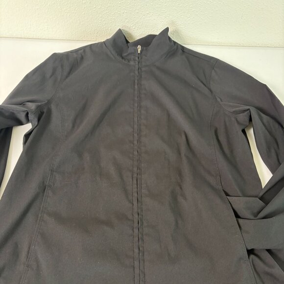 Additions by Chicos Jacket Size M 1 Black Full Zip Pockets Long Sleeve Stretch - Picture 6 of 10